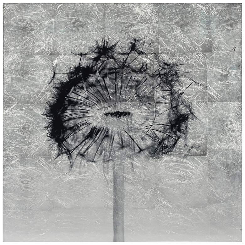 Image 1 Dandelion Reverse Printed Tempered Glass with Silver Leaf Wall Art