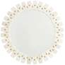 Dandridge  28 1/2" Wide White Marble and Brass Round Wall Mirror