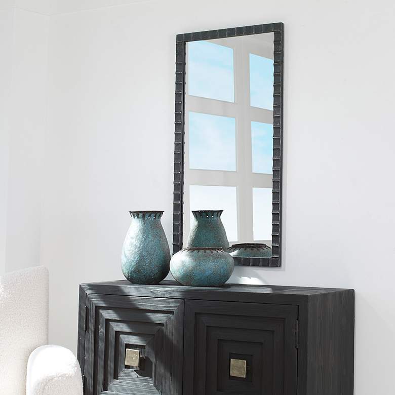 Image 3 Dandridge Matte Black 22" x 42" Rectangular Wall Mirror more views