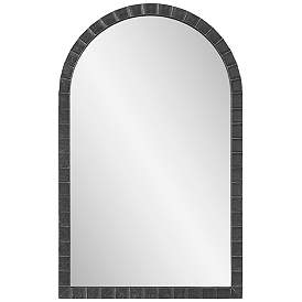 Image2 of Dandridge Matte Black Metal 24" x 39" Arch Top Wall Mirror