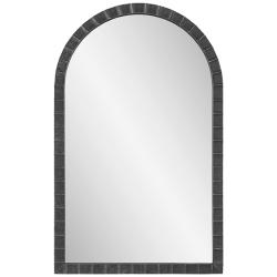 Dandridge Matte Black Metal 24&quot; x 39&quot; Arch Top Wall Mirror