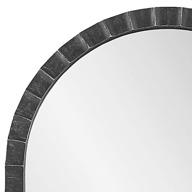 Image 3 Dandridge Matte Black Metal 24 inch x 39 inch Arch Top Wall Mirror more views