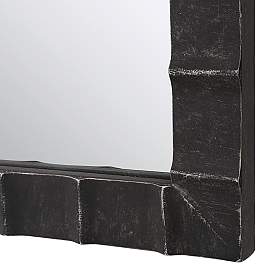 Image4 of Dandridge Matte Black Metal 24" x 39" Arch Top Wall Mirror more views