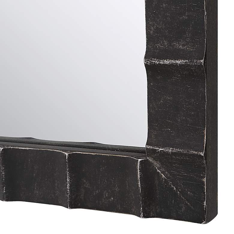 Image 4 Dandridge Matte Black Metal 24 inch x 39 inch Arch Top Wall Mirror more views