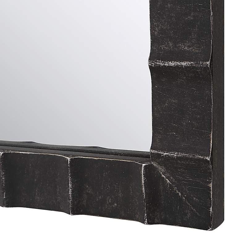 Image 5 Dandridge Matte Black Metal 24" x 39" Arch Top Wall Mirror more views