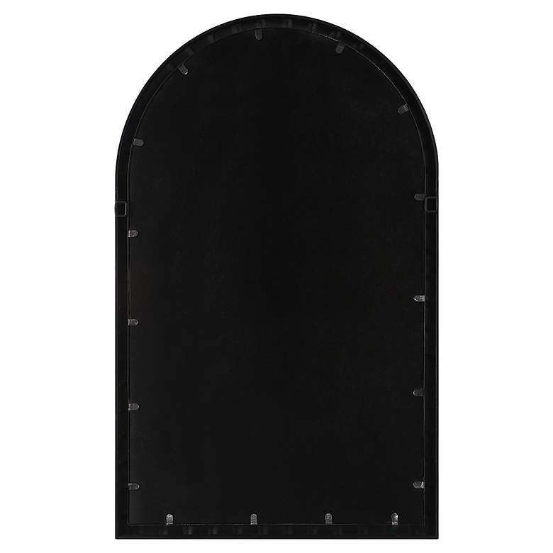 Image 6 Dandridge Matte Black Metal 24" x 39" Arch Top Wall Mirror more views