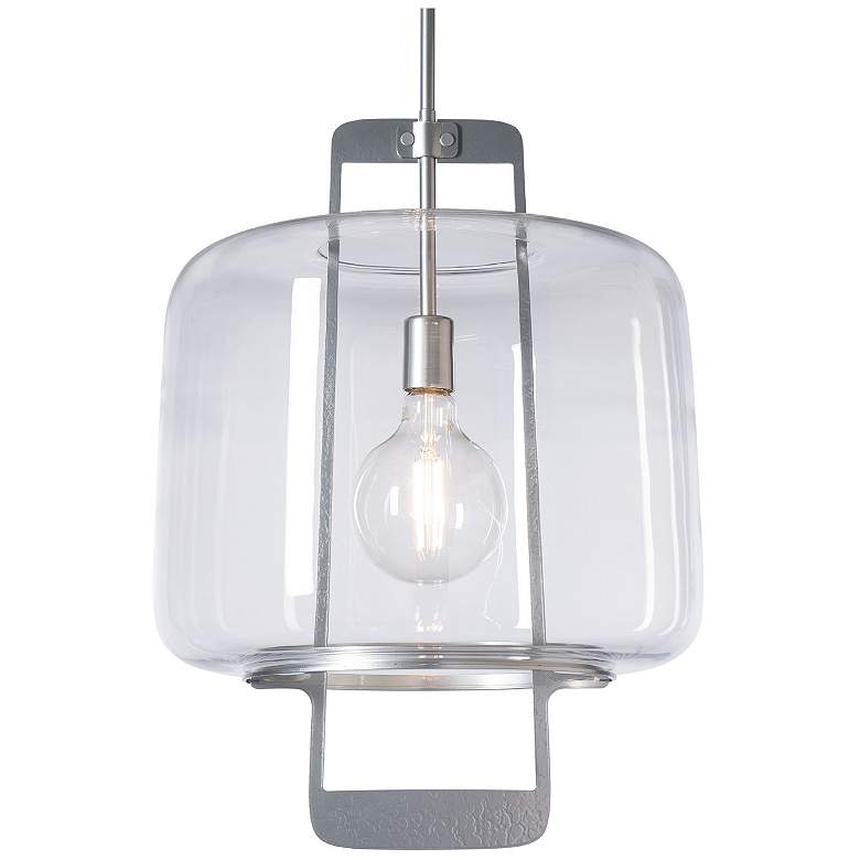 Image 1 Dane 16.6" Wide Sterling Pendant With Clear Glass Shade