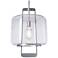 Dane 16.6" Wide Sterling Pendant With Clear Glass Shade
