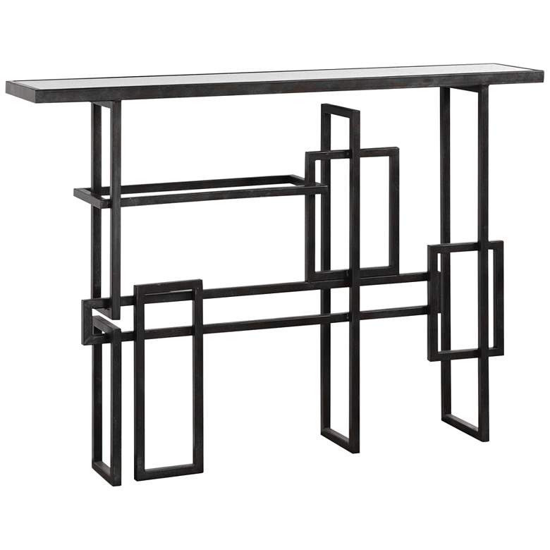Image 1 Dane 48 inch Wide Industrial Steel Geometric Console Table