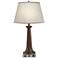 Dane Satin Nickel and Rust Table Lamp w/ USB Port and Outlet