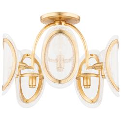 Danes 19 1/2" Wide Vintage Gold Leaf 5-Light Ceiling Light