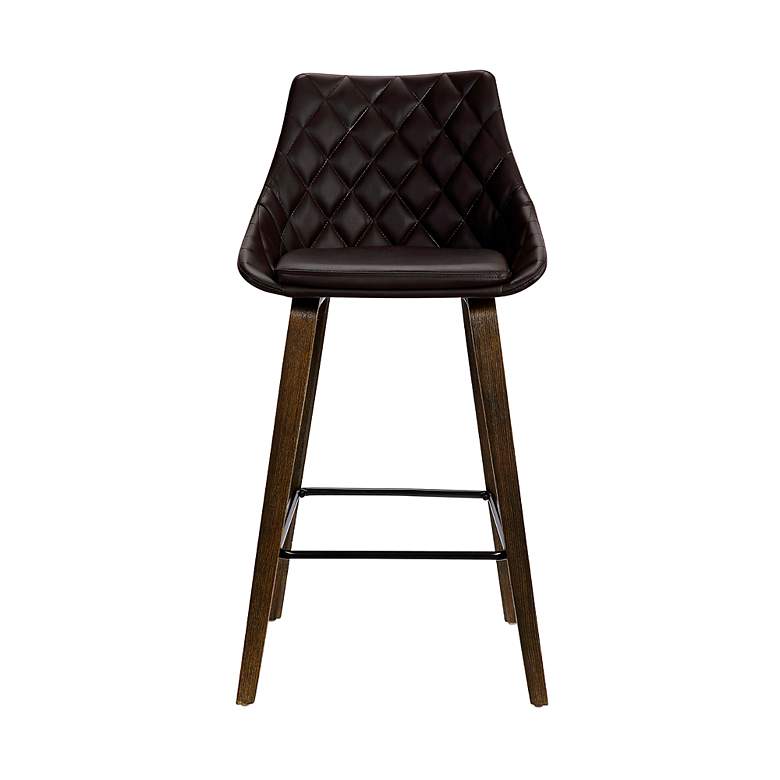 Image 3 Dani 26 in. Barstool in Black Powder Coated Finish with Brown Faux Leather more views