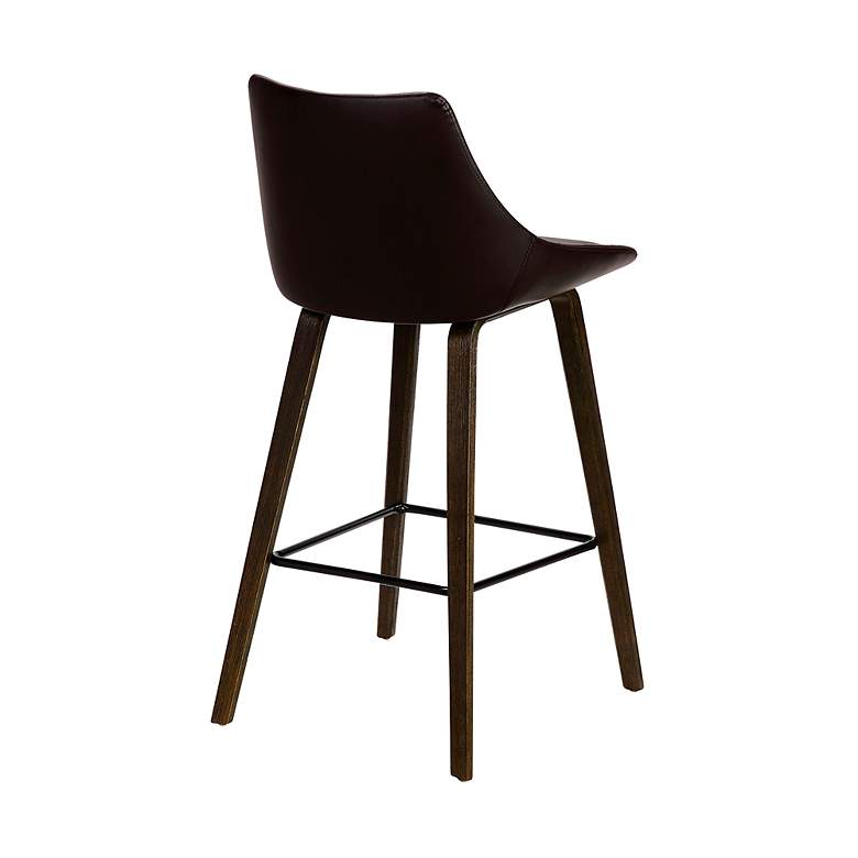 Image 5 Dani 26 in. Barstool in Black Powder Coated Finish with Brown Faux Leather more views