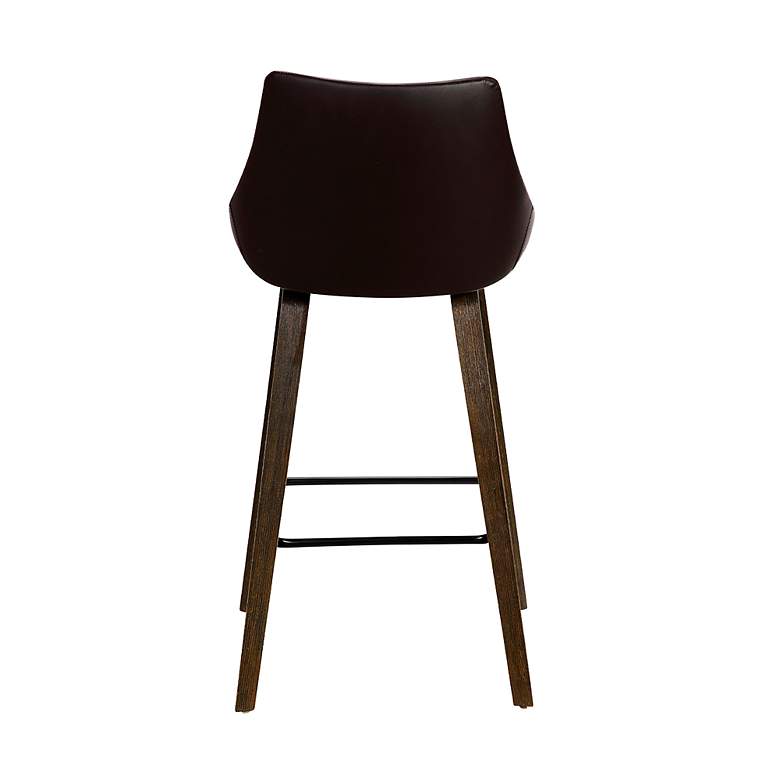 Image 6 Dani 26 in. Barstool in Black Powder Coated Finish with Brown Faux Leather more views