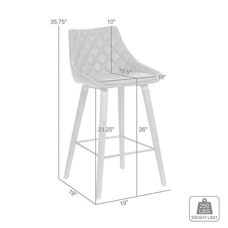 Image 7 Dani 26 in. Barstool in Black Powder Coated Finish with Brown Faux Leather more views