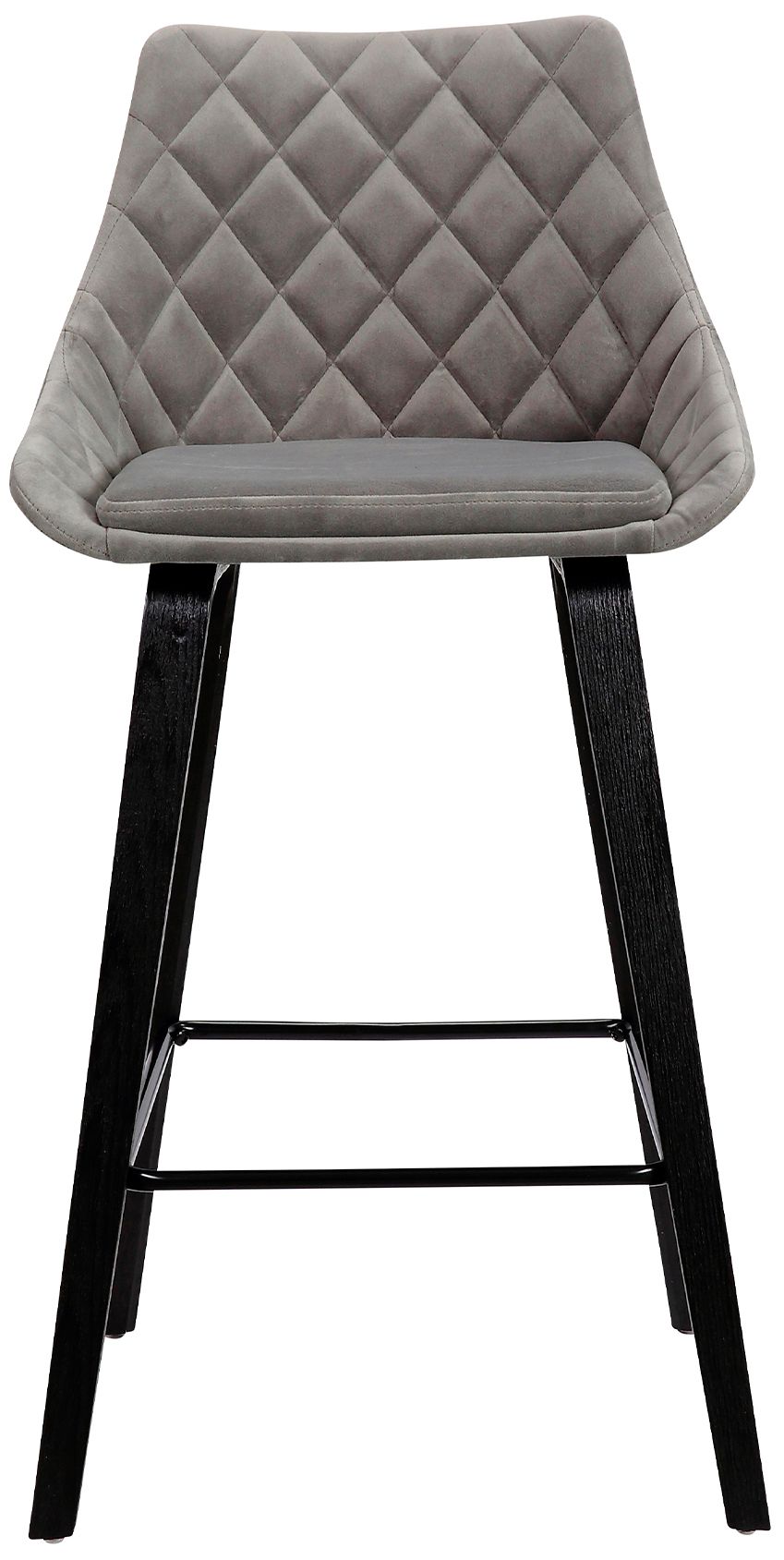 Image 4 Dani 26 in. Barstool in Black Powder Coated Finish with Gray Faux Velvet more views