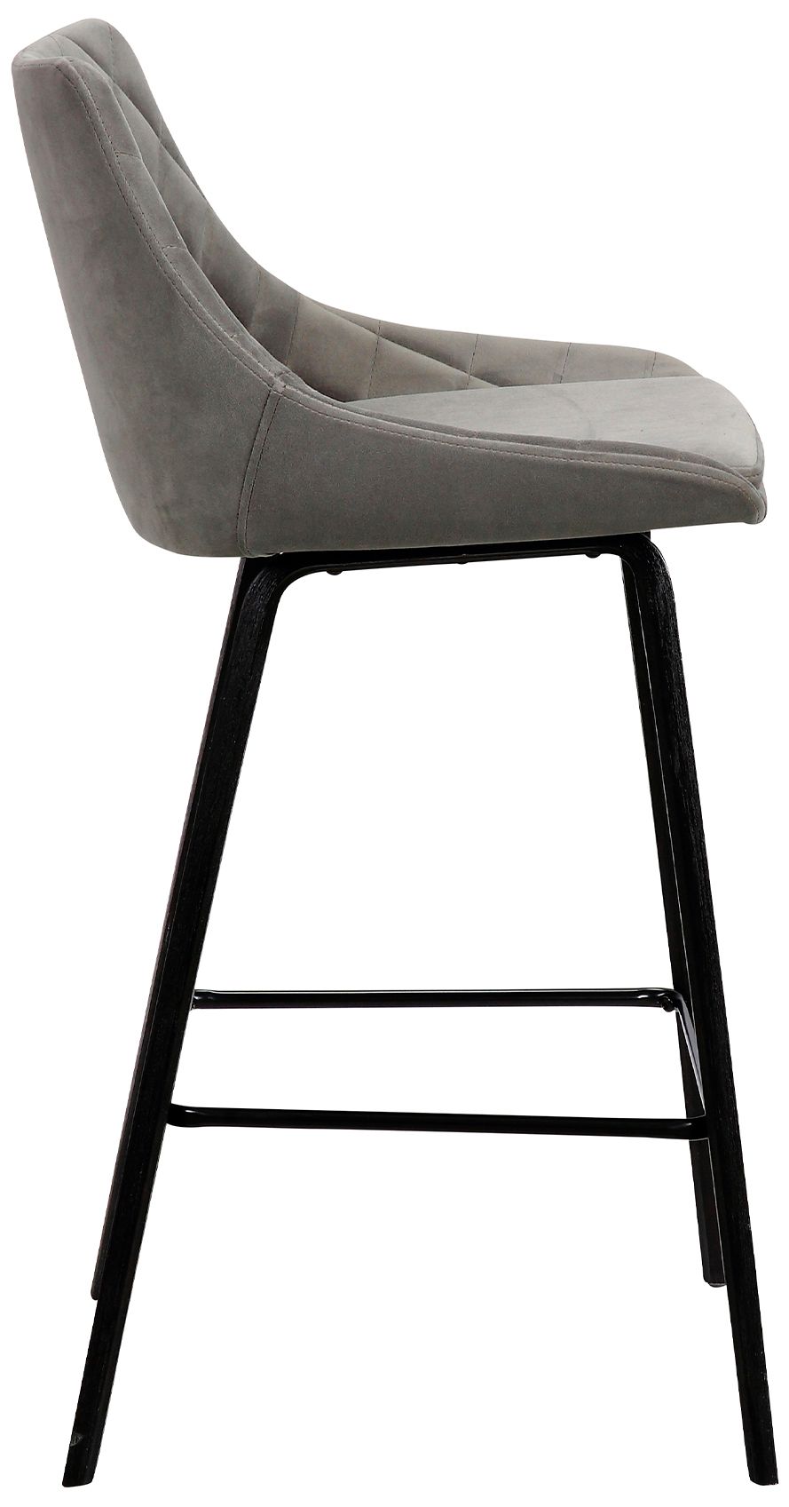 Image 5 Dani 26 in. Barstool in Black Powder Coated Finish with Gray Faux Velvet more views