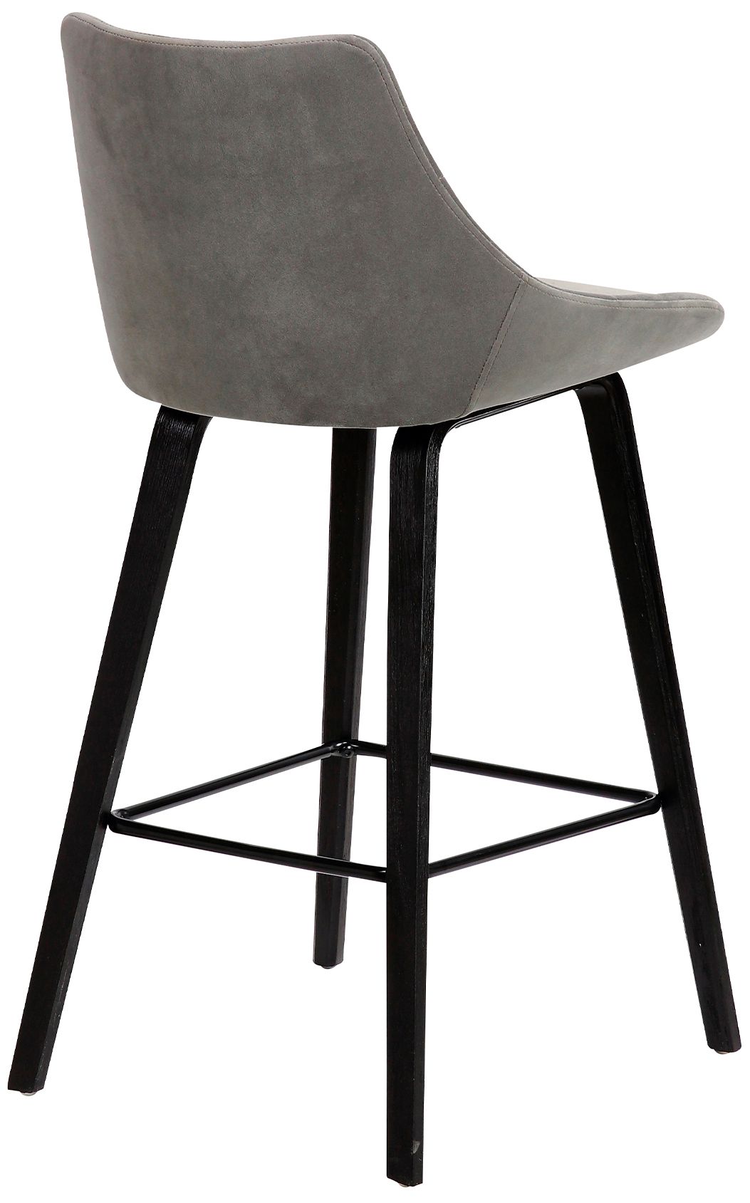 Image 6 Dani 26 in. Barstool in Black Powder Coated Finish with Gray Faux Velvet more views