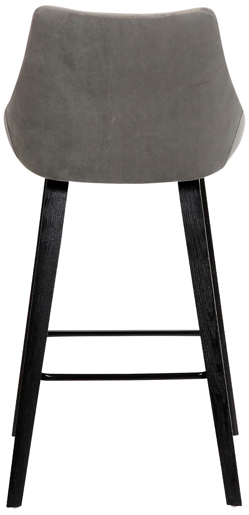 Image 7 Dani 26 in. Barstool in Black Powder Coated Finish with Gray Faux Velvet more views