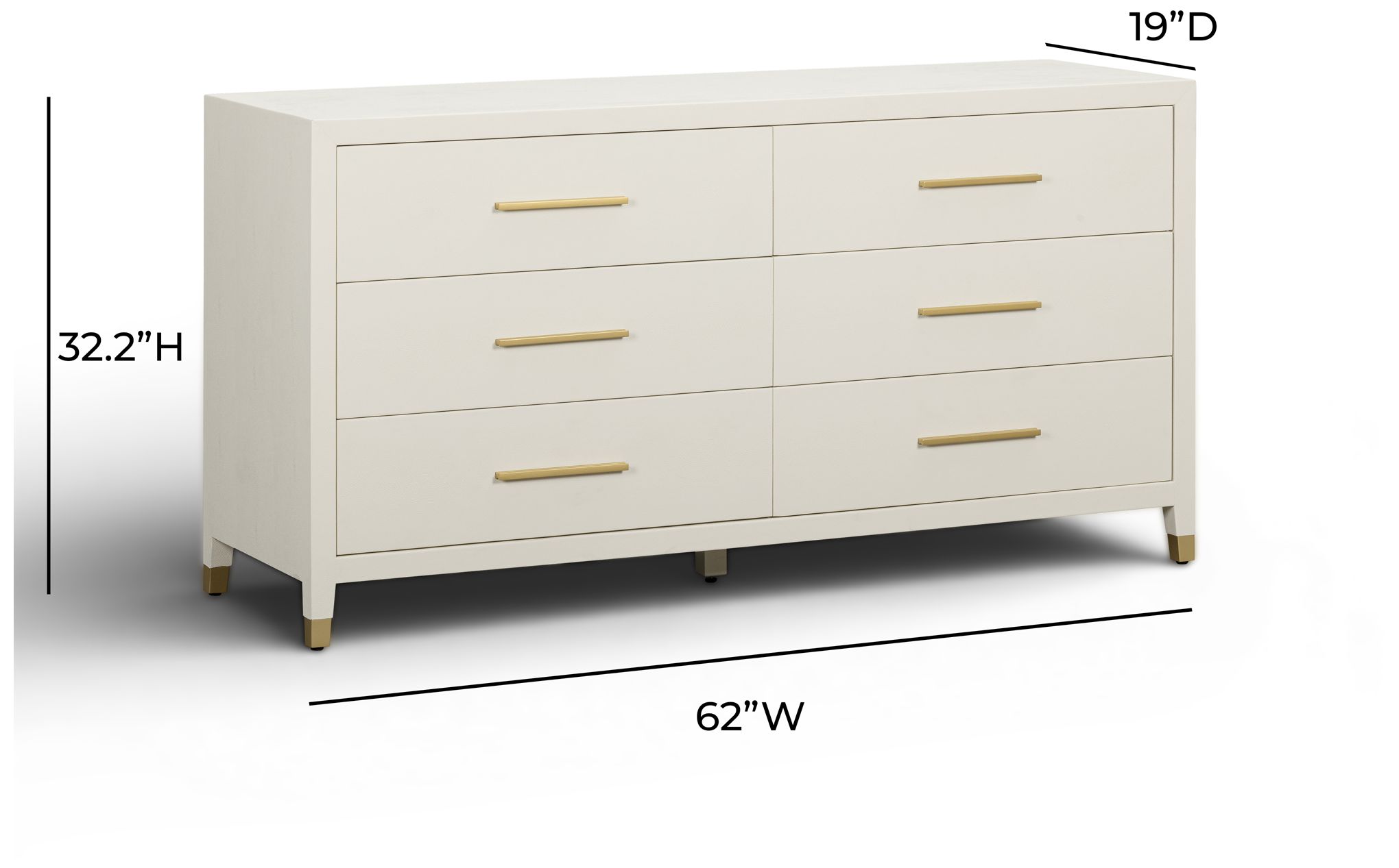 Image 7 Dani Cream Shagreen 6 Drawer Dresser more views