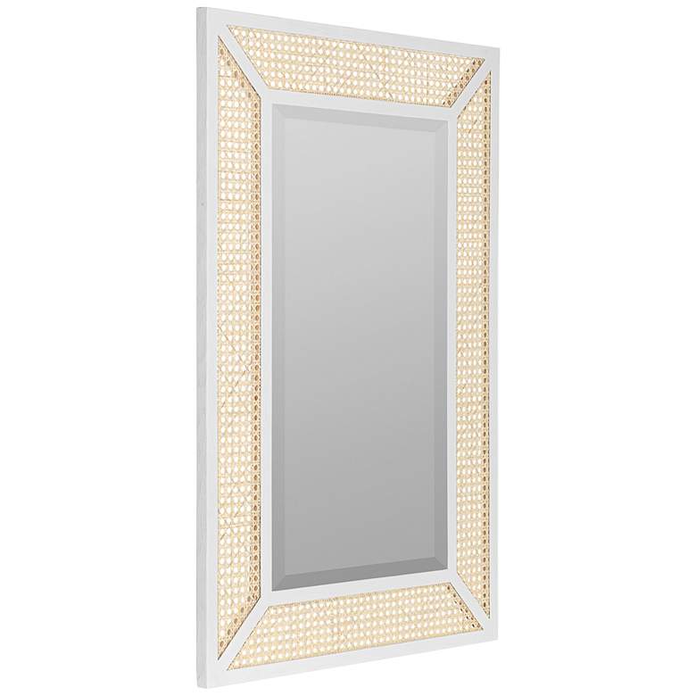 Image 5 Dani Natural Cane and White Wood 24 1/4 inch x 36 inch Wall Mirror more views