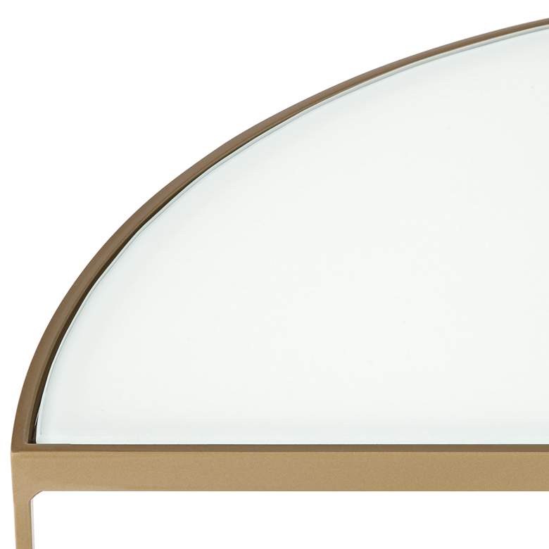 Image 3 Danica 22 1/4" Wide Gold Metal and White Glass Two-Tier Side Table more views