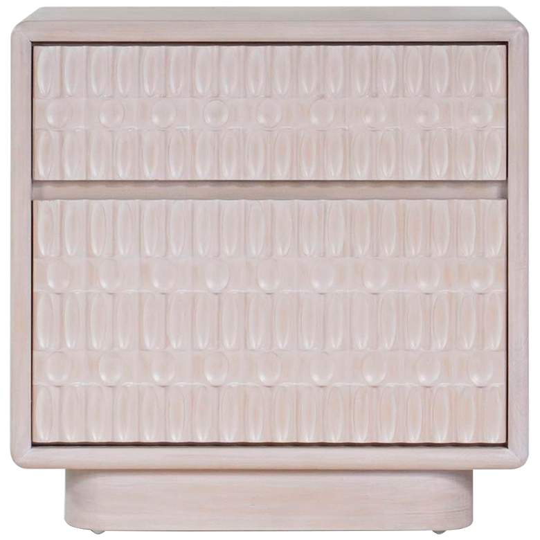 Image 1 Danica 24" Wide White-Washed Wood 2-Drawer Nightstand