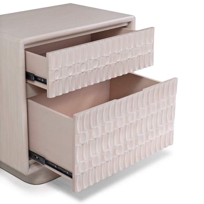 Image 2 Danica 24" Wide White-Washed Wood 2-Drawer Nightstand more views