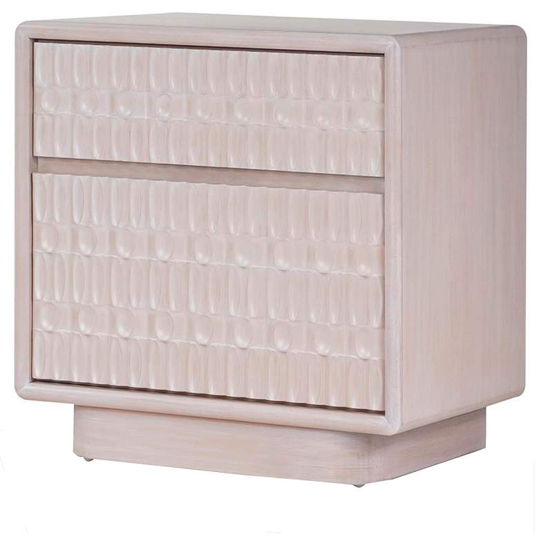 Image 3 Danica 24" Wide White-Washed Wood 2-Drawer Nightstand more views