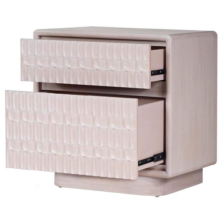Image 4 Danica 24" Wide White-Washed Wood 2-Drawer Nightstand more views
