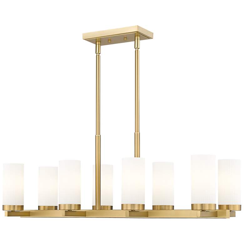 Image 1 Danica 42" Wide Modern Gold 8-Light Linear Chandelier