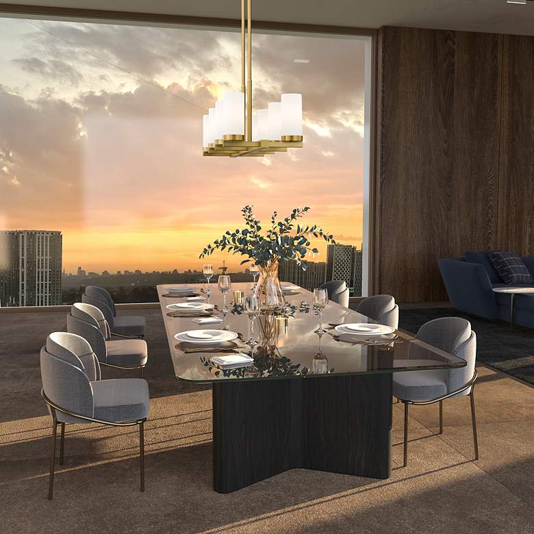 Image 2 Danica 42" Wide Modern Gold 8-Light Linear Chandelier more views