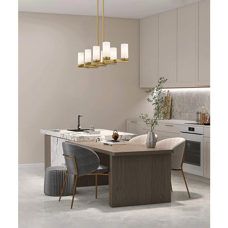 Image 3 Danica 42" Wide Modern Gold 8-Light Linear Chandelier more views