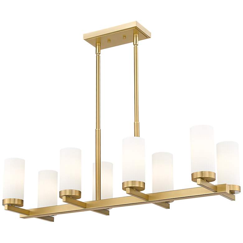 Image 4 Danica 42" Wide Modern Gold 8-Light Linear Chandelier more views
