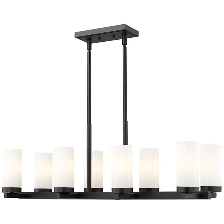 Image 1 Danica by Z-Lite Matte Black 12 inch 8 Light Linear Chandelier