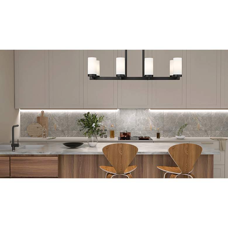 Image 2 Danica by Z-Lite Matte Black 12 inch 8 Light Linear Chandelier more views