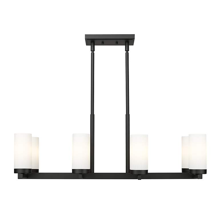 Image 5 Danica by Z-Lite Matte Black 12 inch 8 Light Linear Chandelier more views