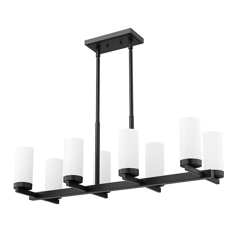 Image 7 Danica by Z-Lite Matte Black 12 inch 8 Light Linear Chandelier more views