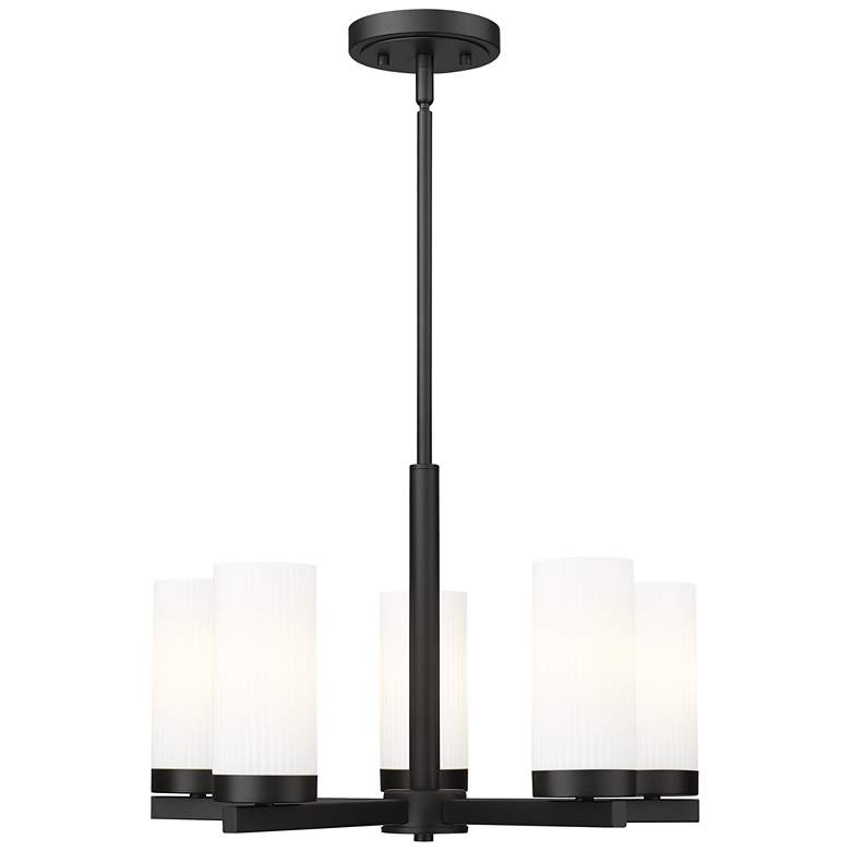 Image 1 Danica by Z-Lite Matte Black 19.5 inch 5 Light Chandelier