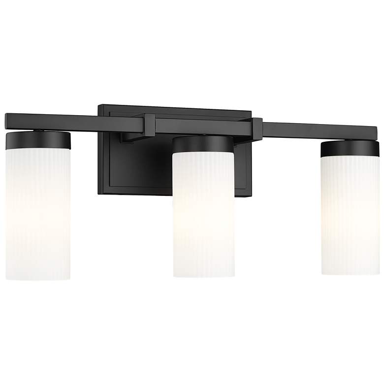Danica by Z-Lite Matte Black 20.5 inch 3 Light Vanity - #8545G | Lamps Plus