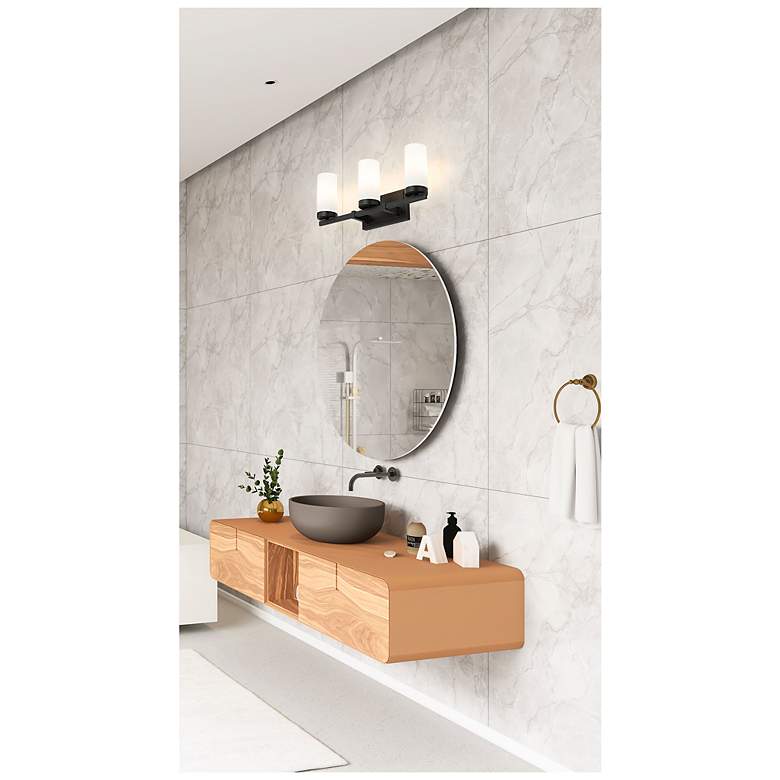 Danica by Z-Lite Matte Black 20.5 inch 3 Light Vanity - #8545G | Lamps Plus