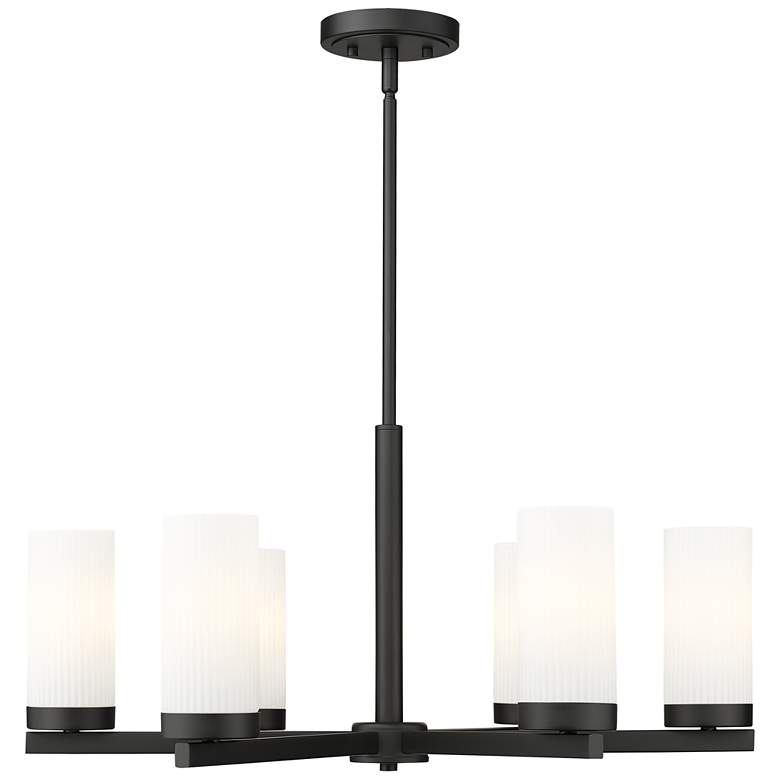 Image 1 Danica by Z-Lite Matte Black 26 inch 6 Light Chandelier