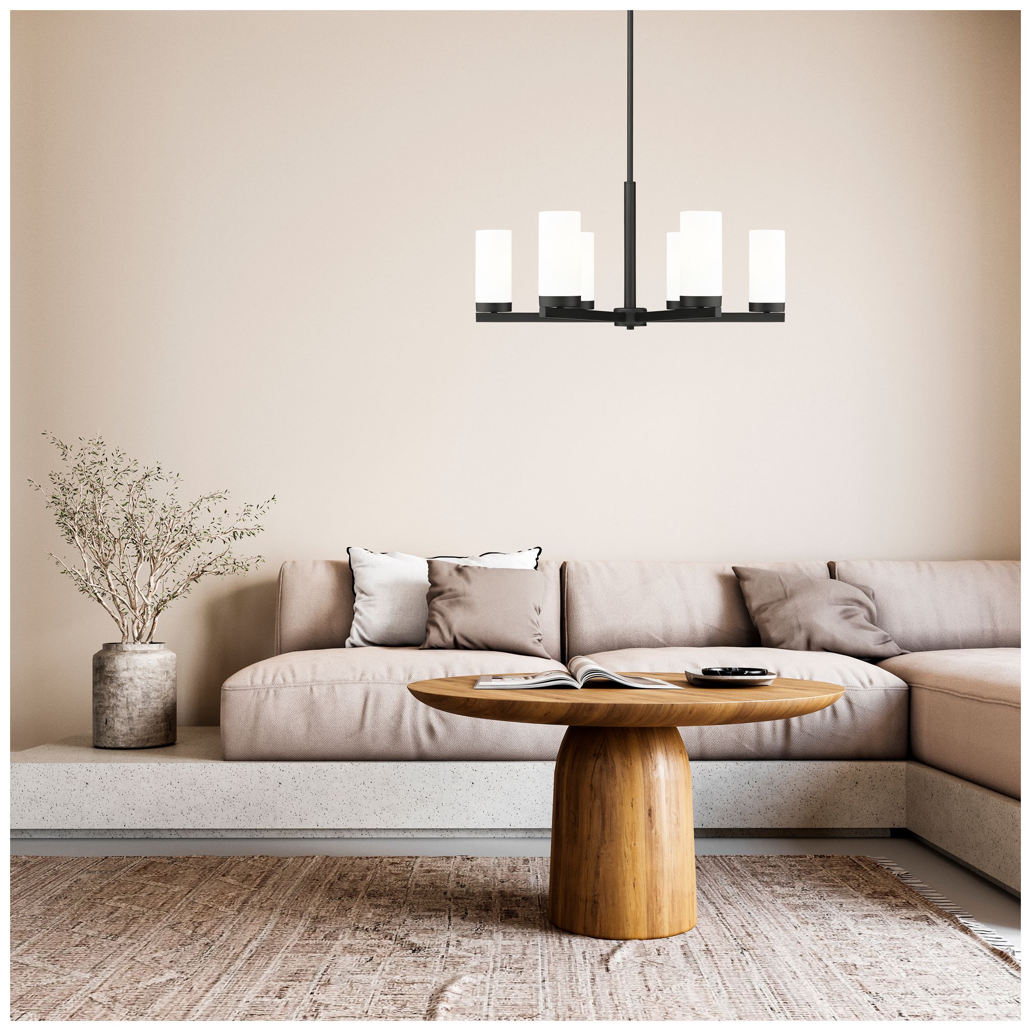 Image 2 Danica by Z-Lite Matte Black 26 inch 6 Light Chandelier more views