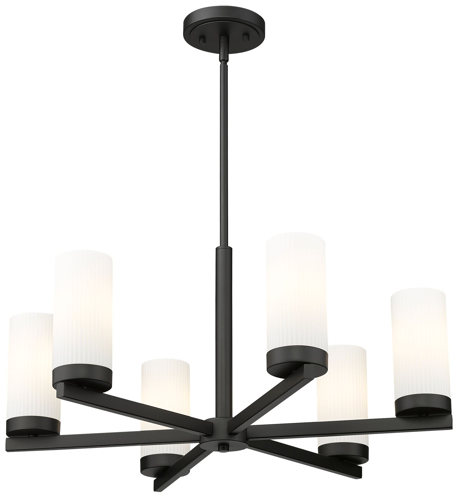 Image 4 Danica by Z-Lite Matte Black 26 inch 6 Light Chandelier more views