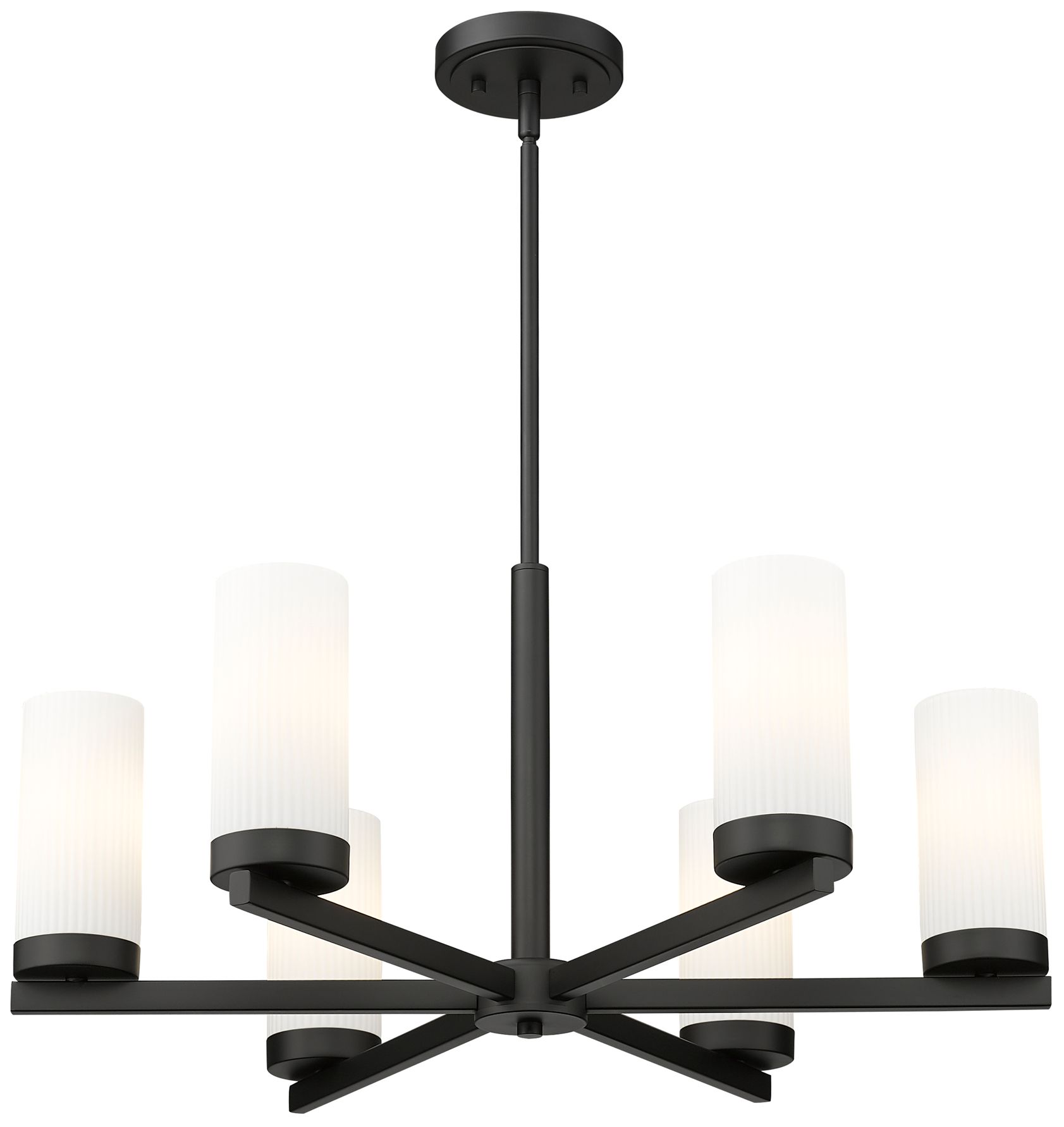 Image 5 Danica by Z-Lite Matte Black 26 inch 6 Light Chandelier more views