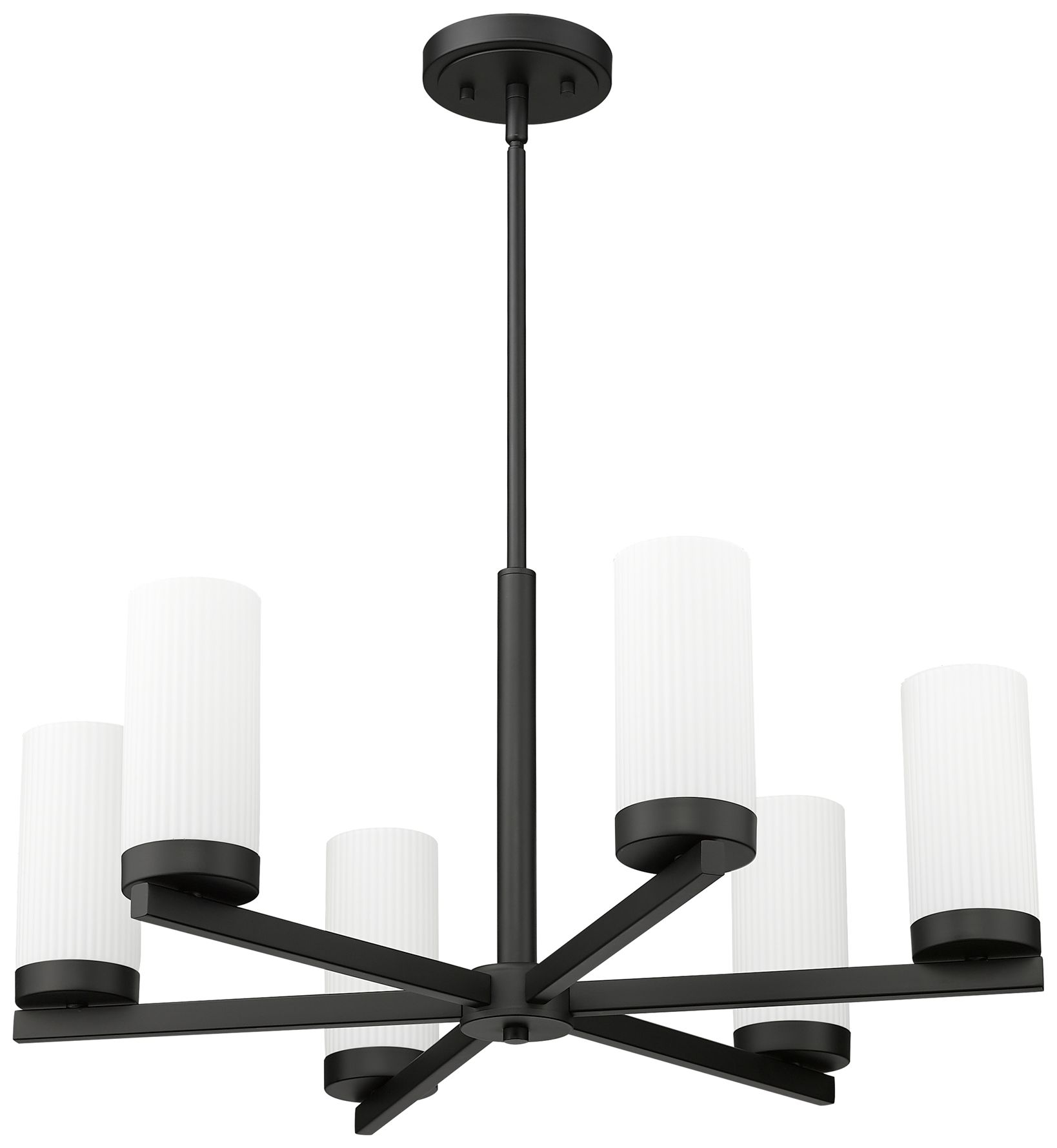 Image 7 Danica by Z-Lite Matte Black 26 inch 6 Light Chandelier more views