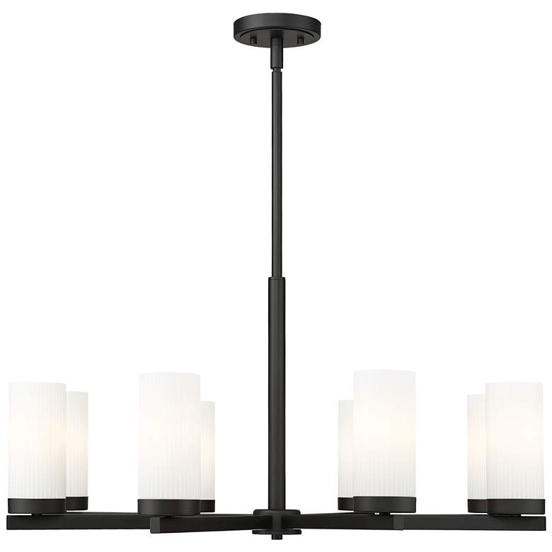 Image 1 Danica by Z-Lite Matte Black 31.5 inch 8 Light Chandelier