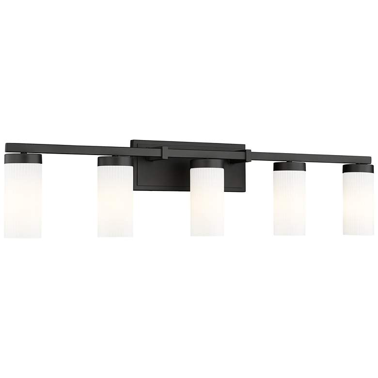 Image 1 Danica by Z-Lite Matte Black 38.75 inch 5 Light Vanity
