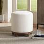 2_Daniel 22" High Zeus Pearl Fabric Swivel Dining Stool
