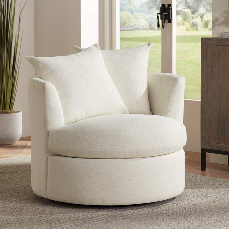 Image 2 Daniel 26 1/2" High Nomad Snow Fabric Swivel Chair